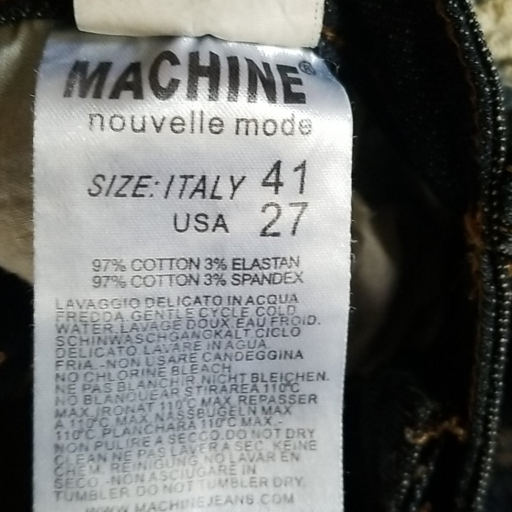 Machine dark blue flared distressed jeans - Picture 5 of 8